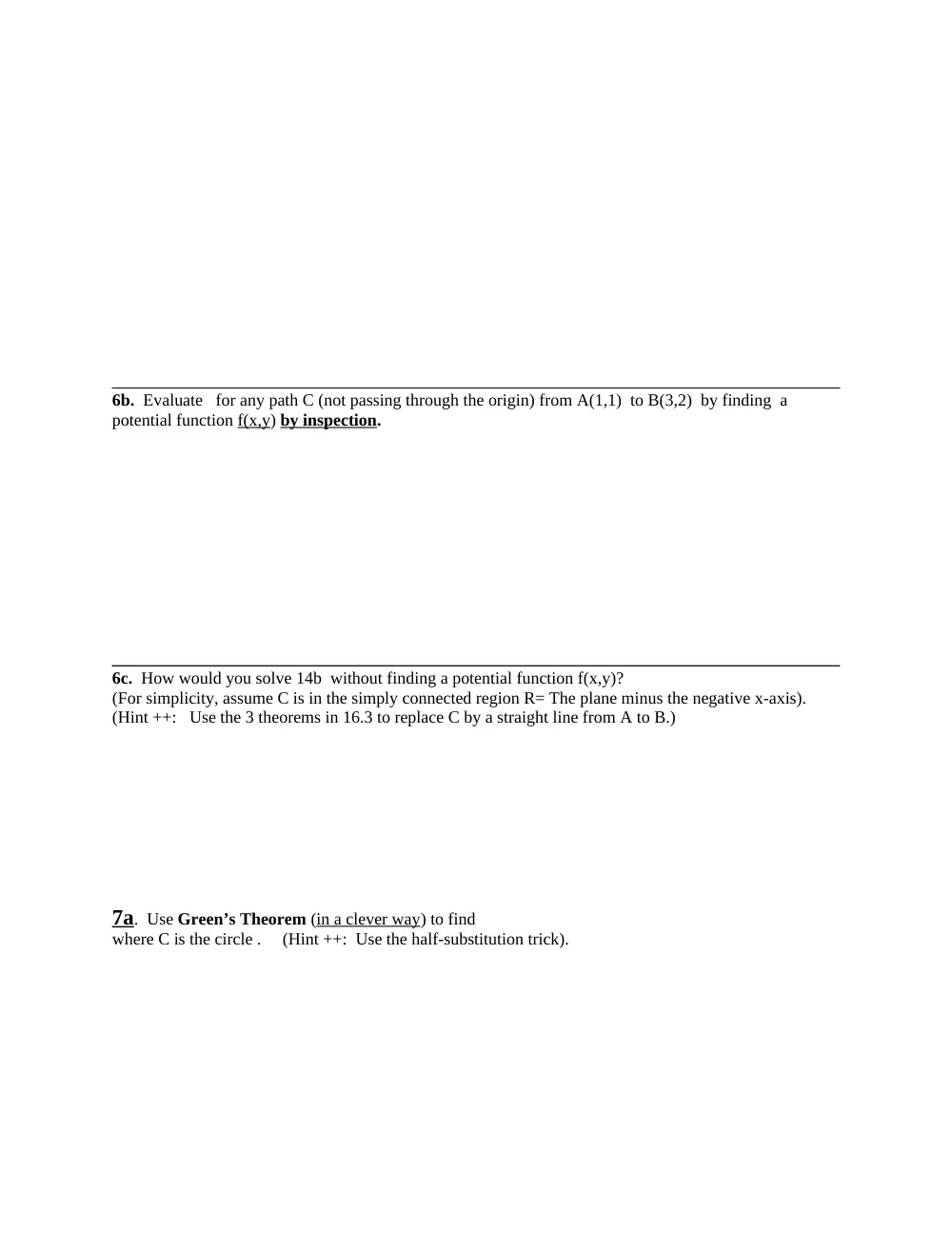 MATH 201 Problems Extra Problems for Part III, Fall 2012, page 5