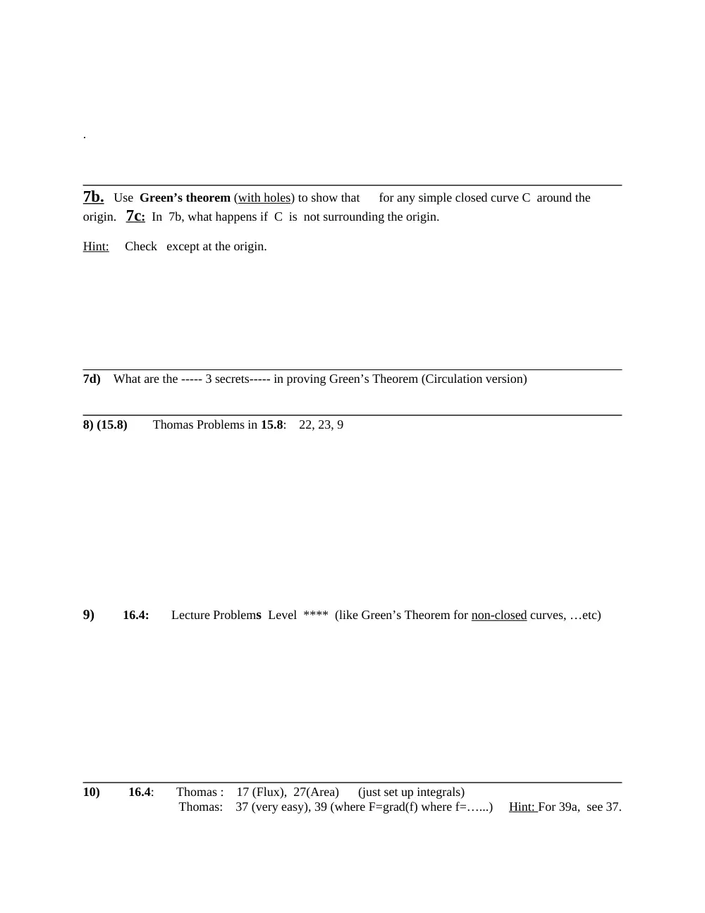 MATH 201 Problems Extra Problems for Part III, Fall 2012, page 6