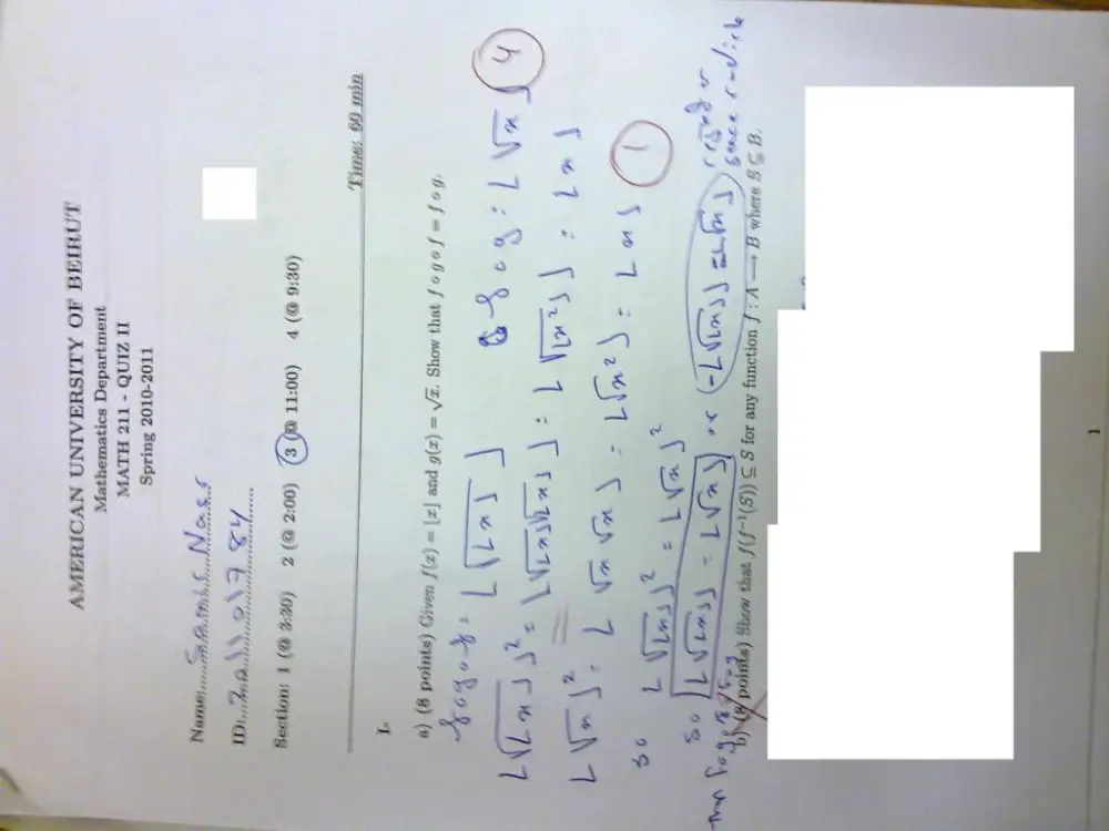 MATH 211 Exam 2, Spring 2011, page 1
