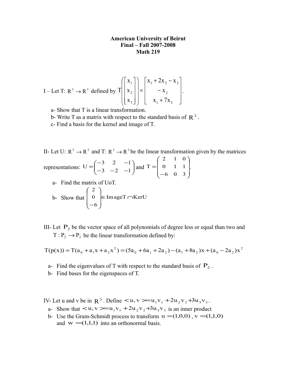 MATH 219 Final, Fall 2007, page 1