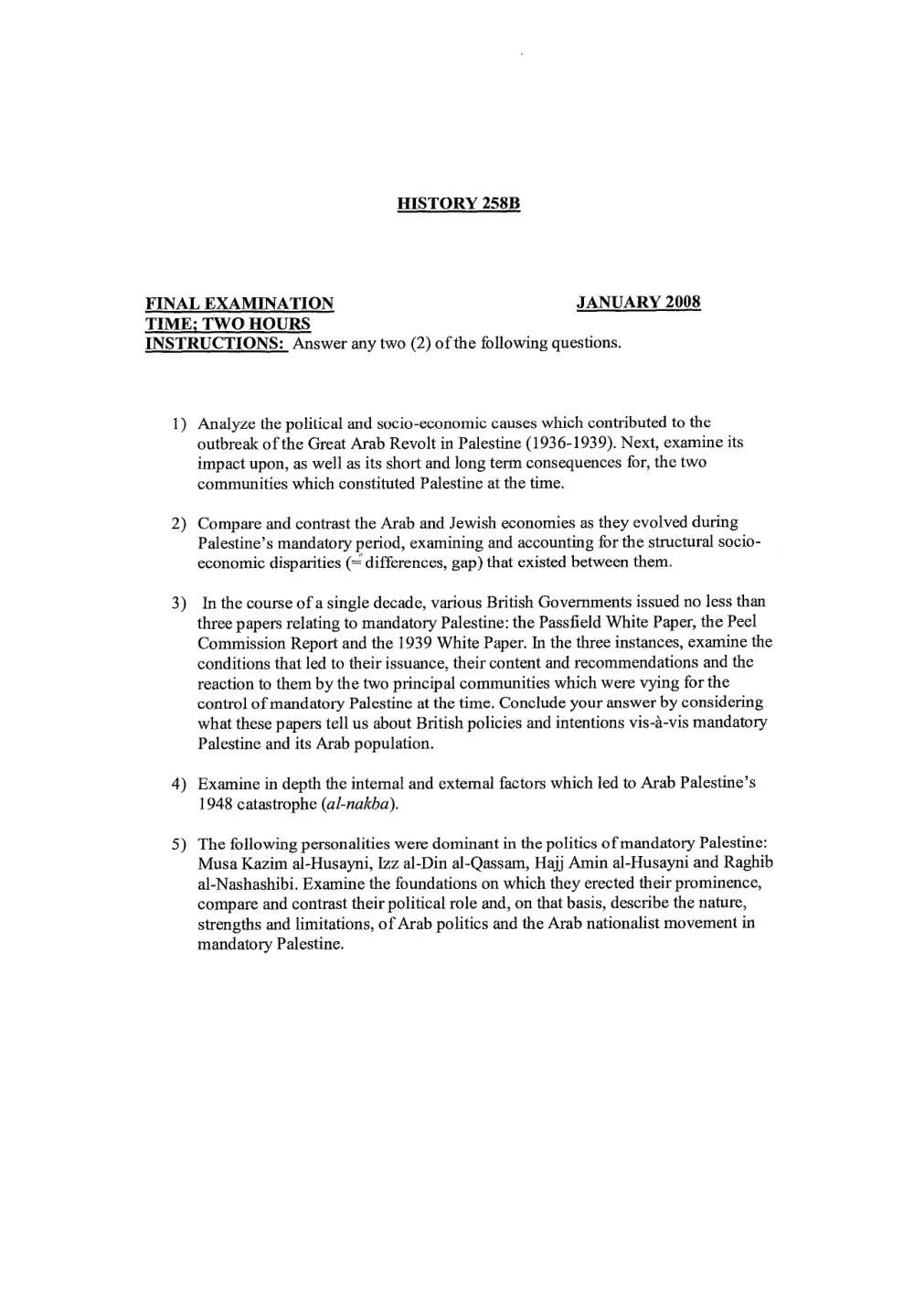 HIST 258B Final, Fall 2007, page 1