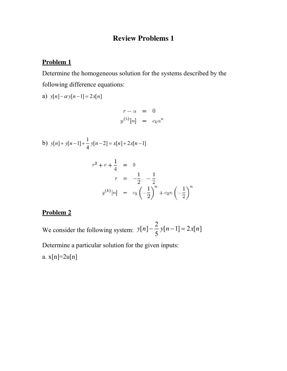 EECE 340 Problems with Solutions, Spring 2011, page 1