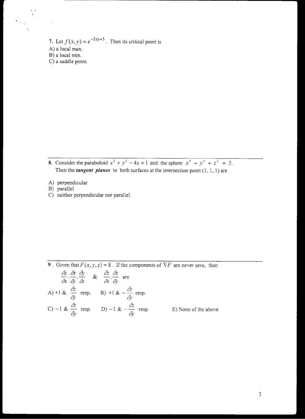 MATH 201 Final, Fall 2003, page 3