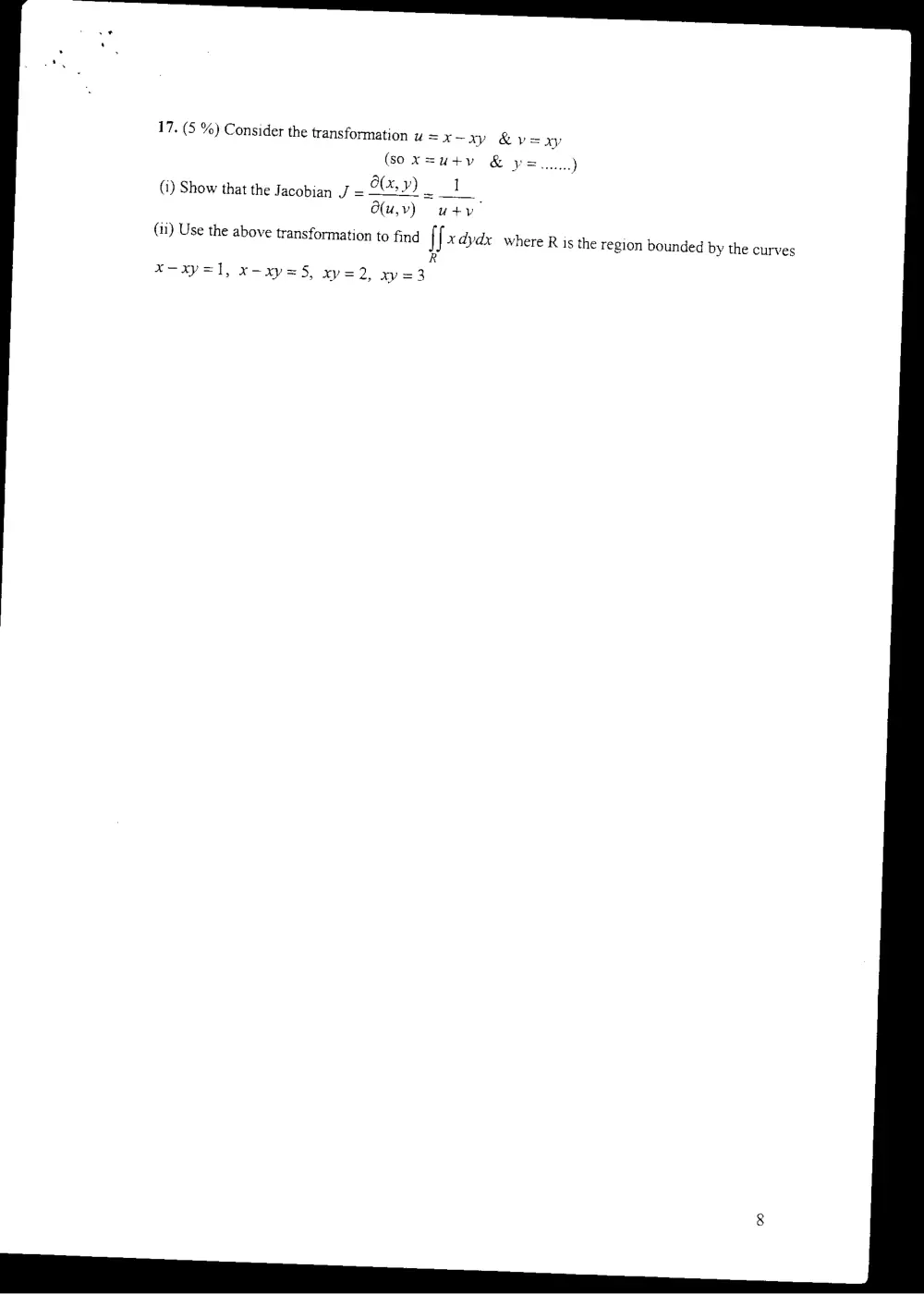 MATH 201 Final, Fall 2003, page 8