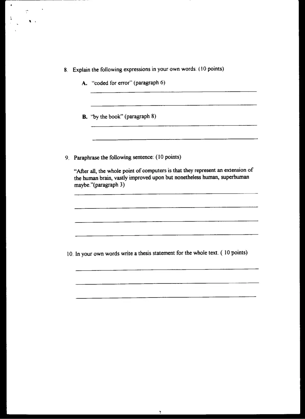 ENG 203 Final, Spring 2001, page 6