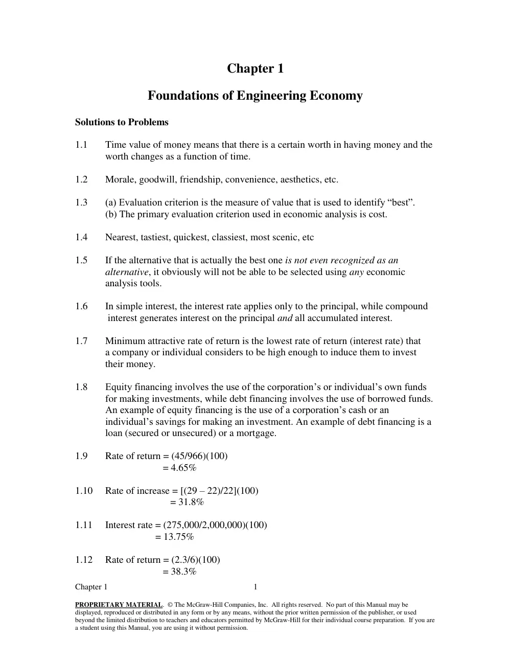 ENMG 400 Problems, Spring 2011, page 1
