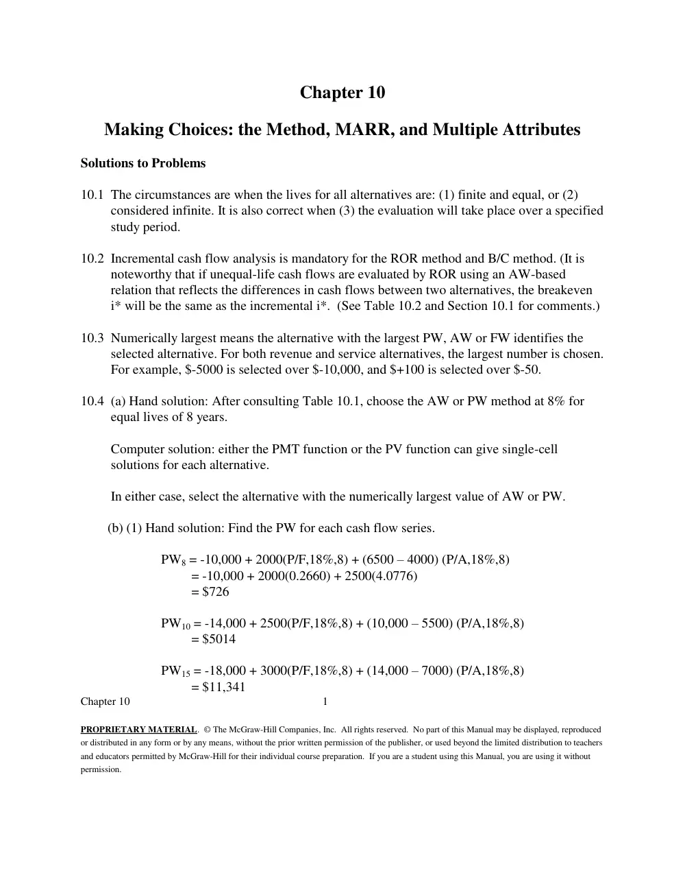 ENMG 400 Problems, Spring 2011, page 10