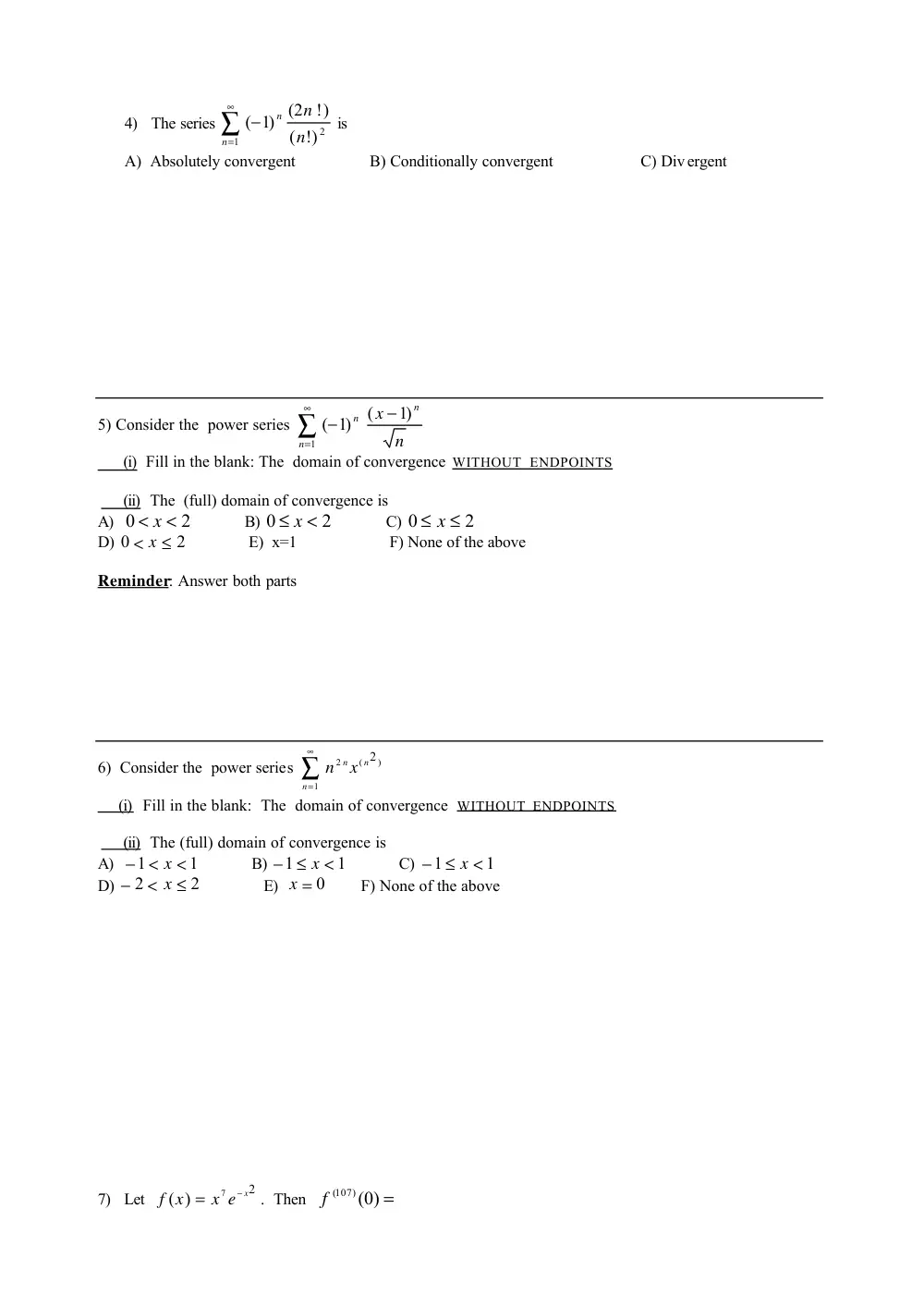 MATH 201 Questions, Fall 2005, page 2