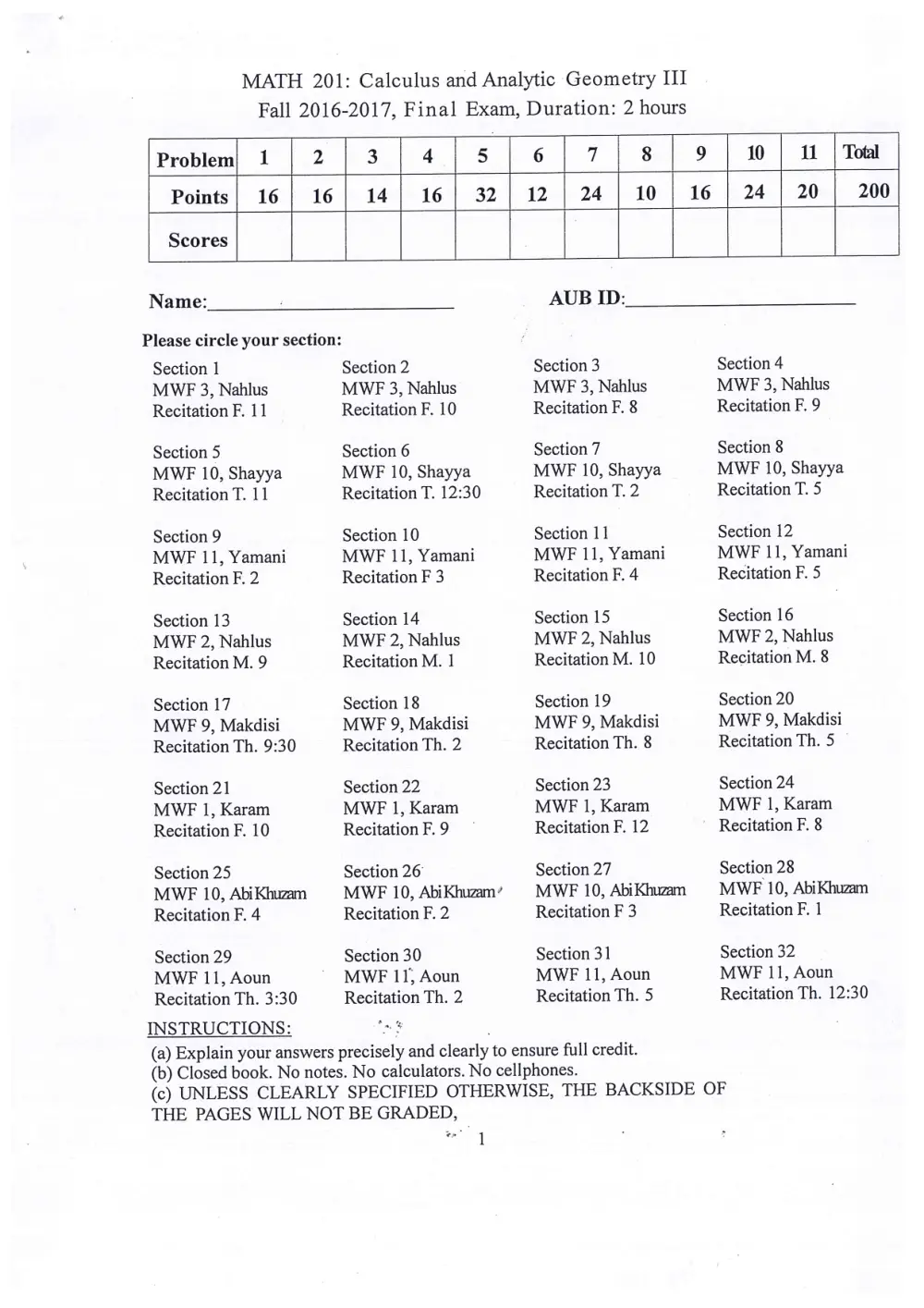 MATH 201 Final, Fall 2016, page 1