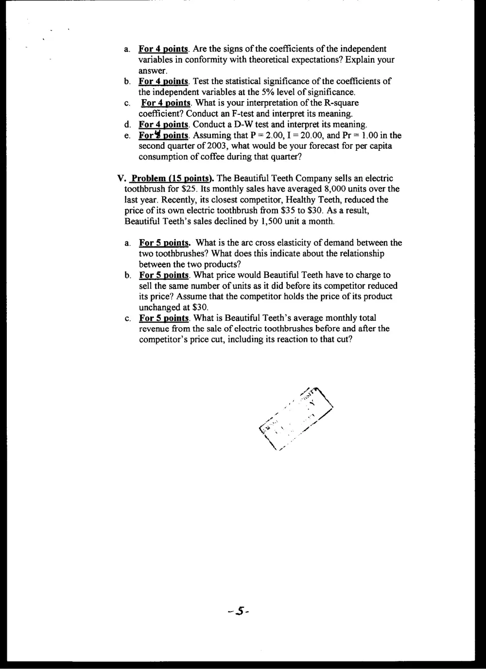BUSS 230 Midterm, Spring 2004, page 5