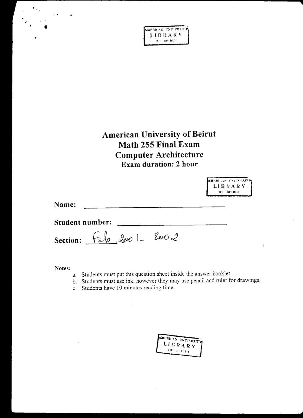 CMPS 255 Final, Fall 2001, page 1