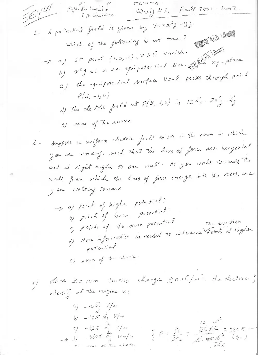 EECE 380 Midterm, Fall 2001, page 6