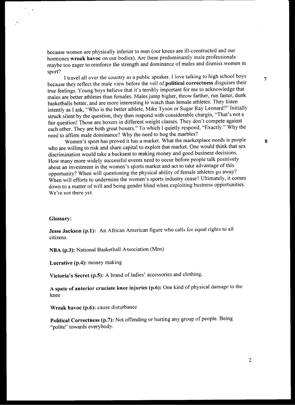 ENG 100 Final, Fall 2004, page 2