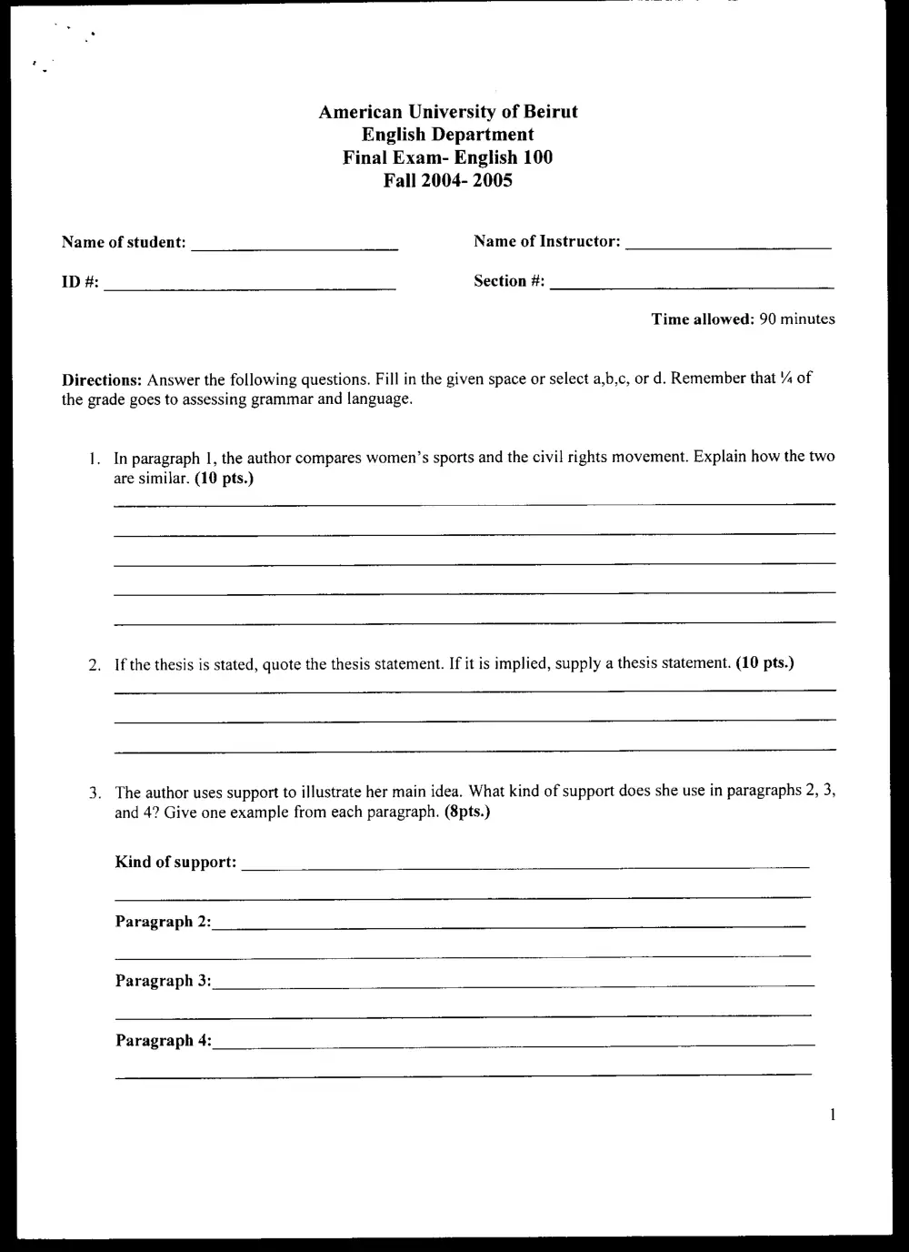 ENG 100 Final, Fall 2004, page 3