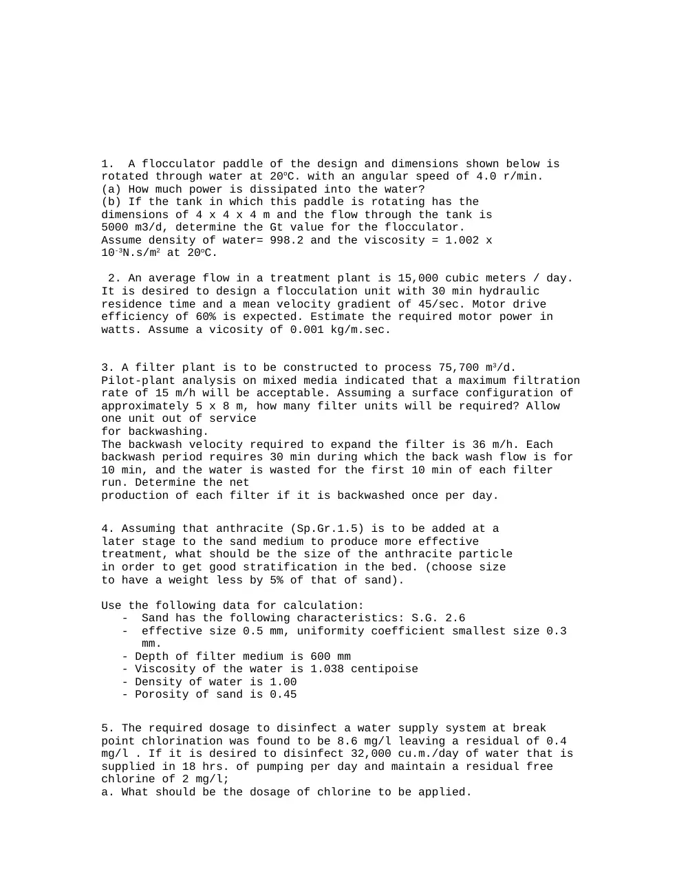 CIVE 450 Homework Problems, Fall 2015, page 2