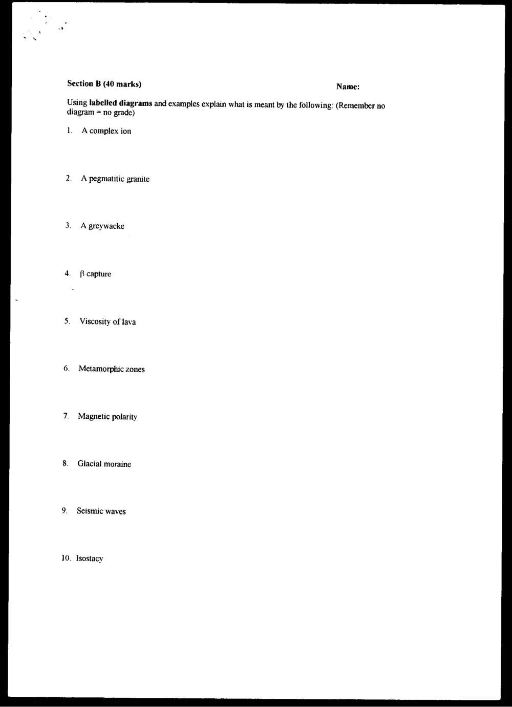 GEOL 201 Final, Fall 1997, page 8