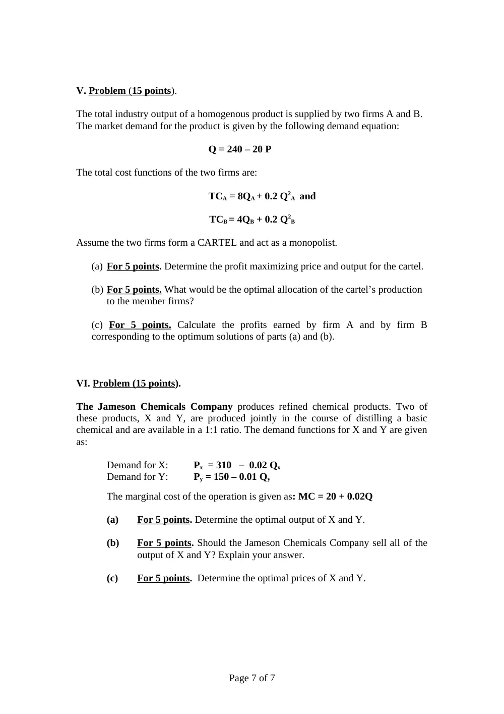 BUSS 230 Final, Fall 2007, page 7