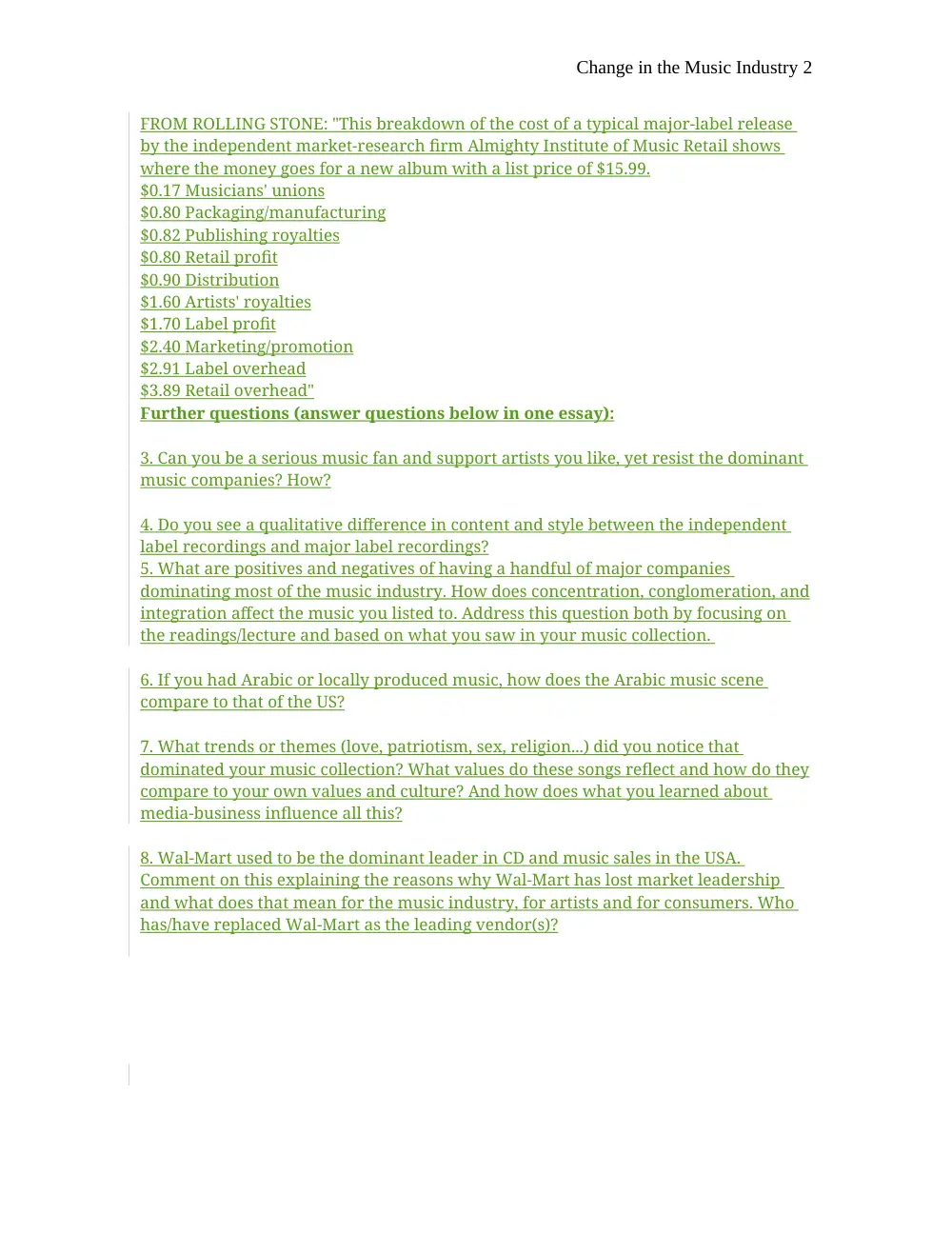 MCOM 207 Essay 2 Question and Answer + Instructor Comments, Fall 2012, page 2