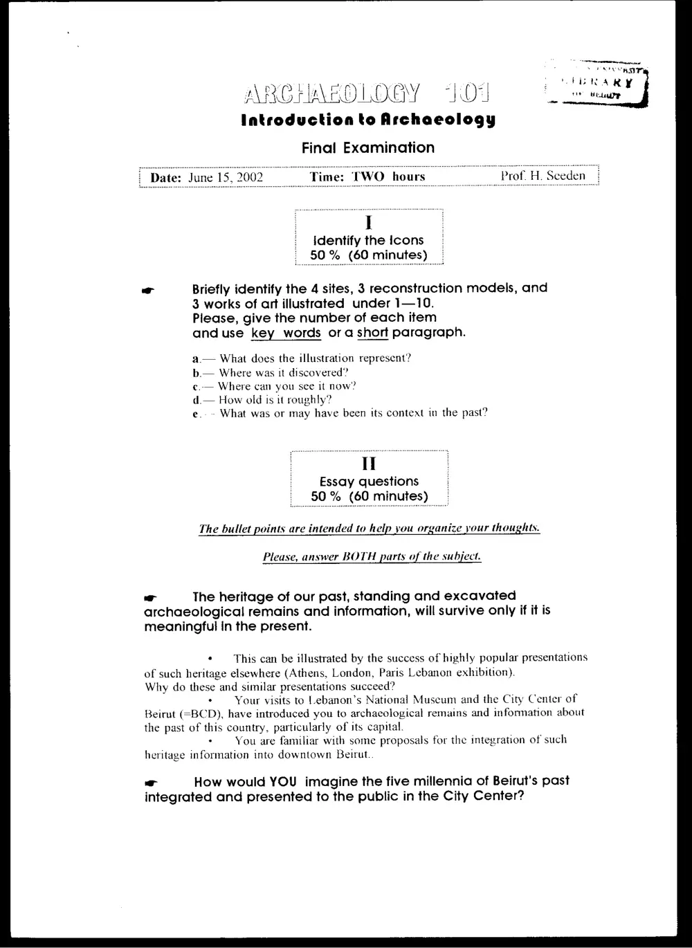 AROL 101 Final, Spring 2002, page 1