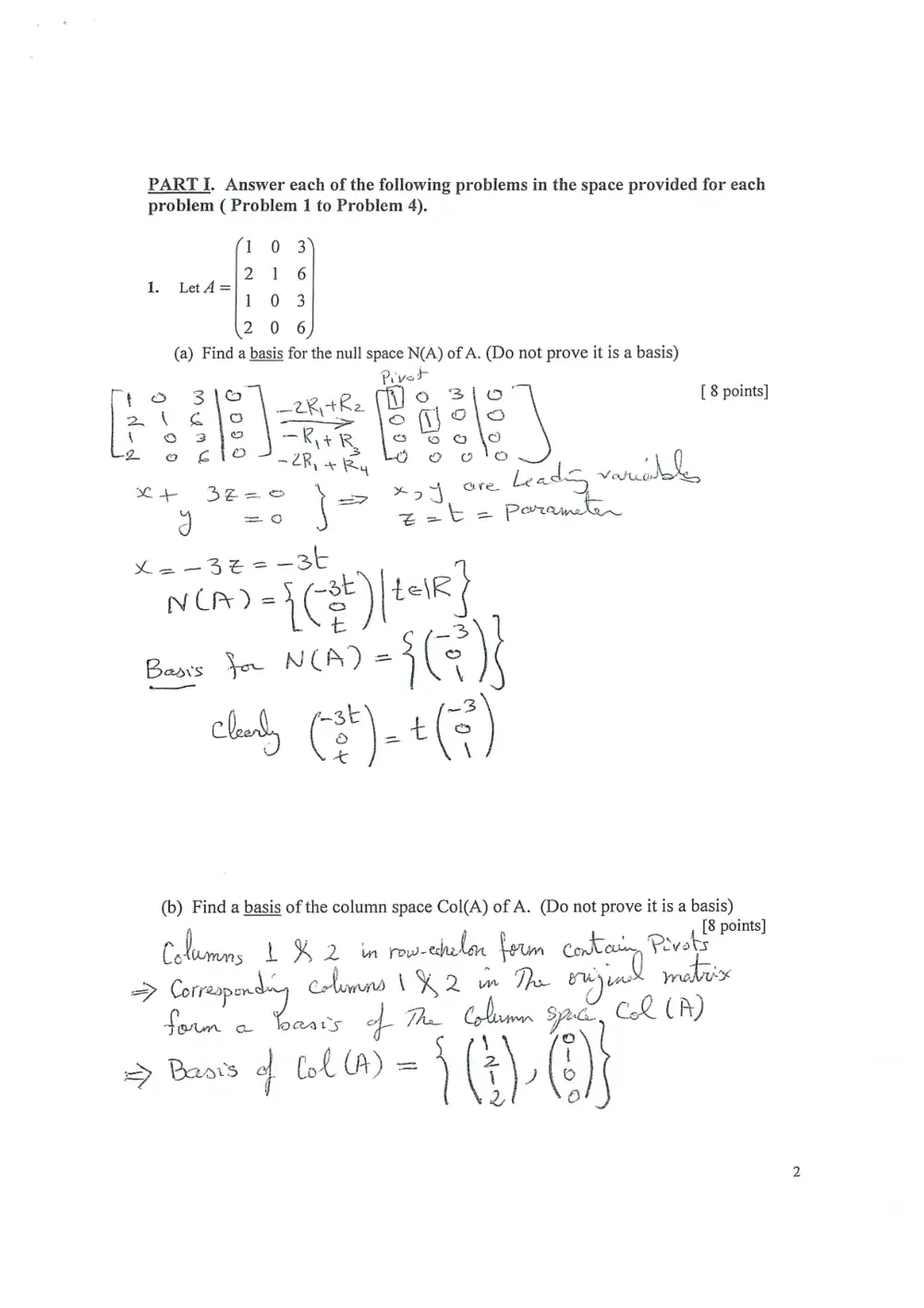 MATH 218 Exam 2, Spring 2018, page 2