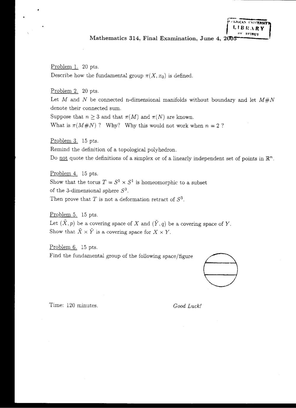 MATH 314 Final, Spring 2005, page 1