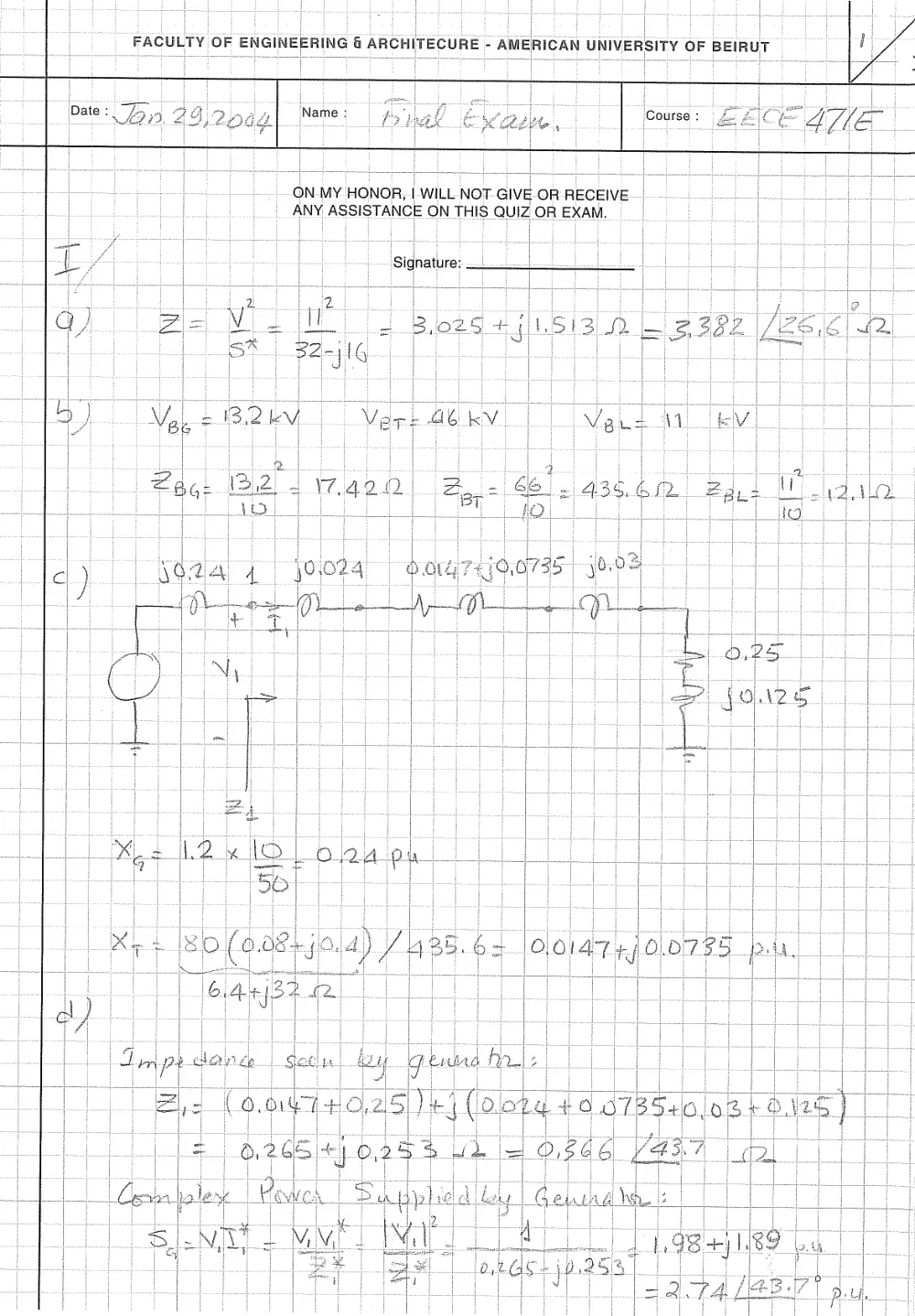 EECE 471 Final Solution, Fall 2003, page 1