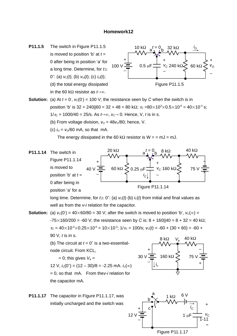 EECE 210 Homework 12 with Solution, Fall 2014, page 1