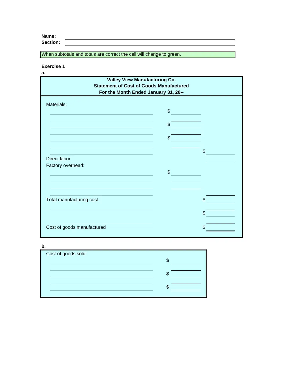 ACCT 222 Problems Excel Template, Fall 2014, page 2
