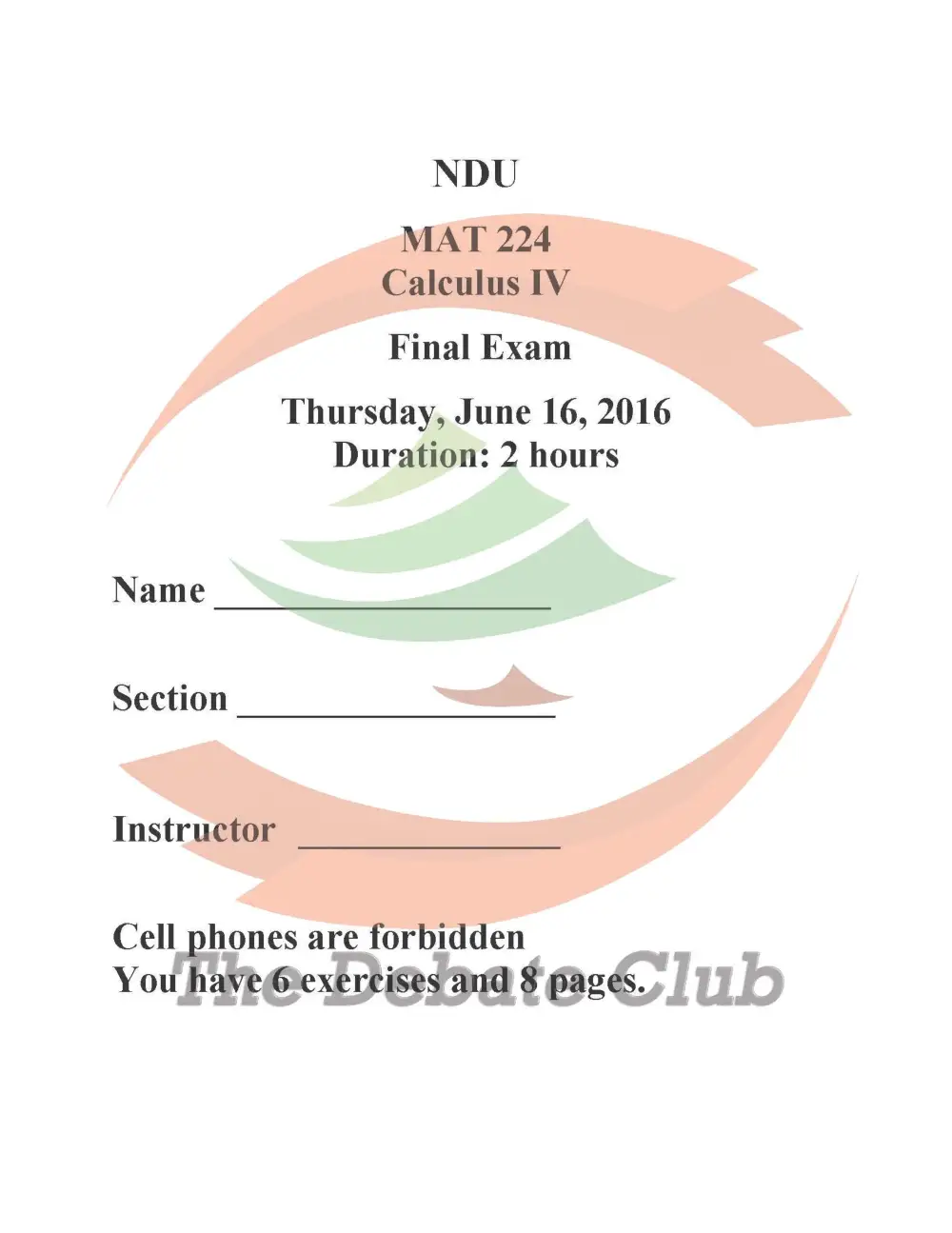 MAT 224 Final, Fall 2015, page 1