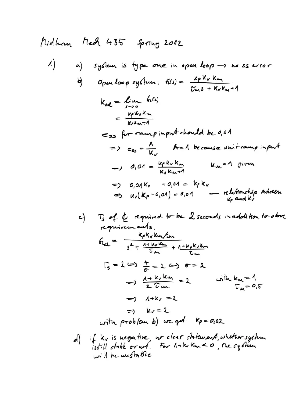 MECH 431 Midterm, Spring 2012, page 1