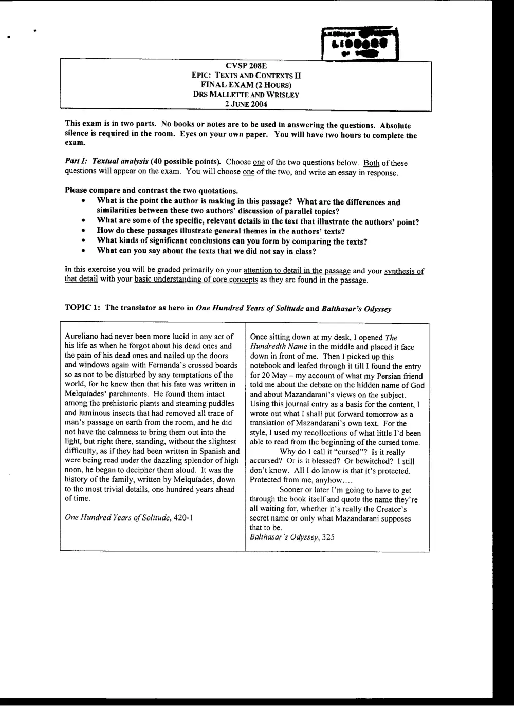 CVSP 208A Final, Spring 2004, page 1