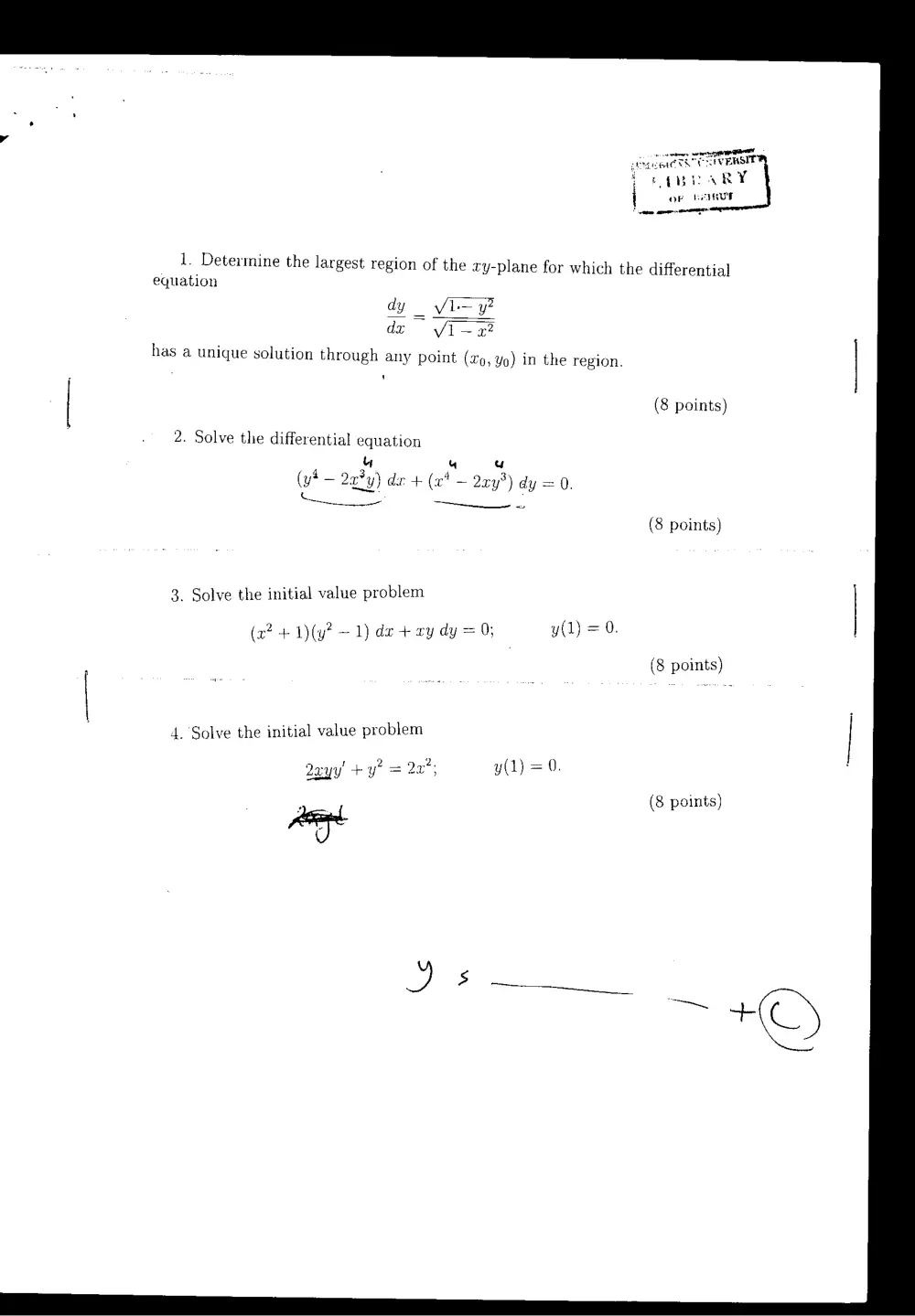MATH 202 Exam 1, Spring 2003, page 2