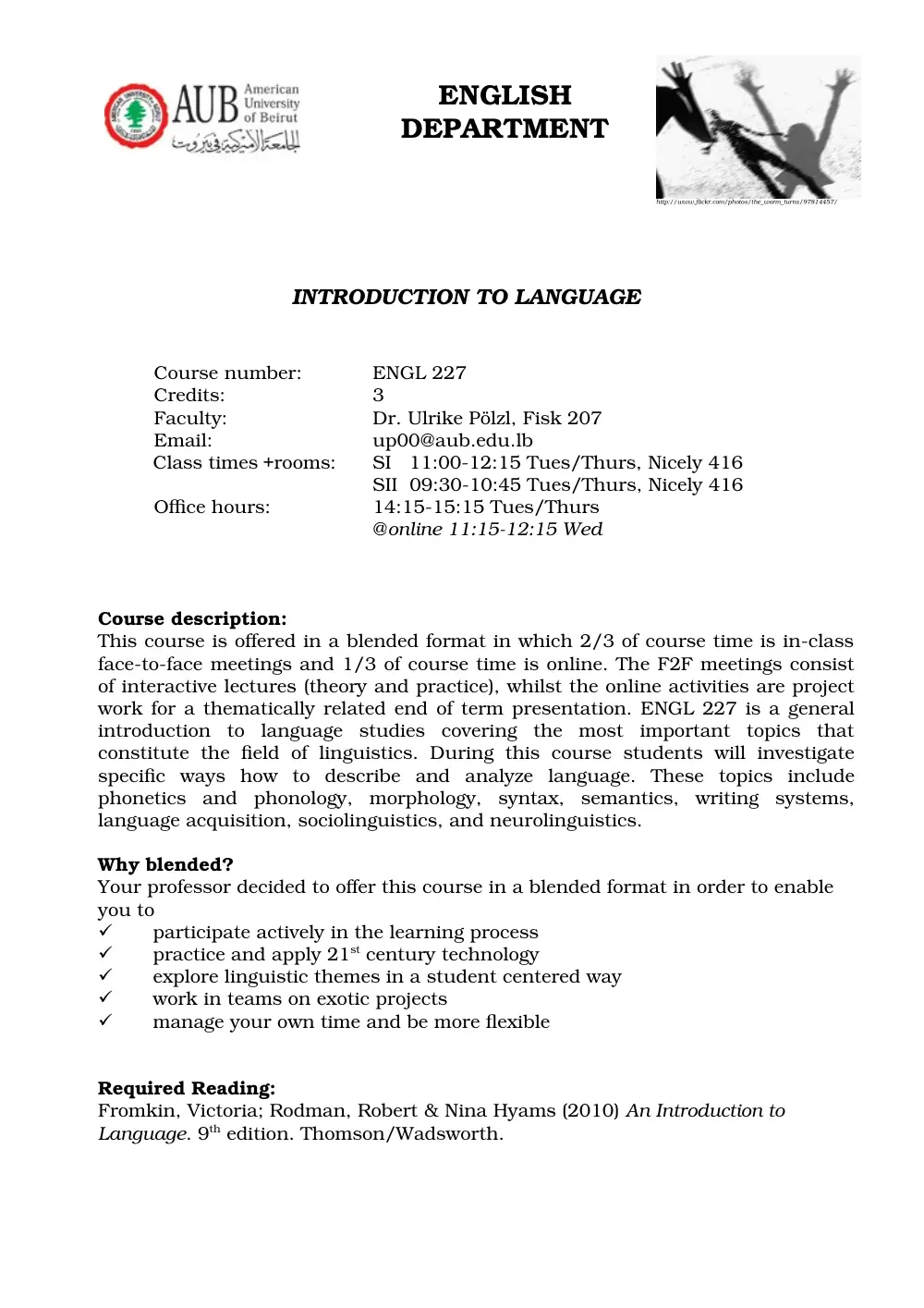 ENG 227 Syllabus, Fall 2011, page 1