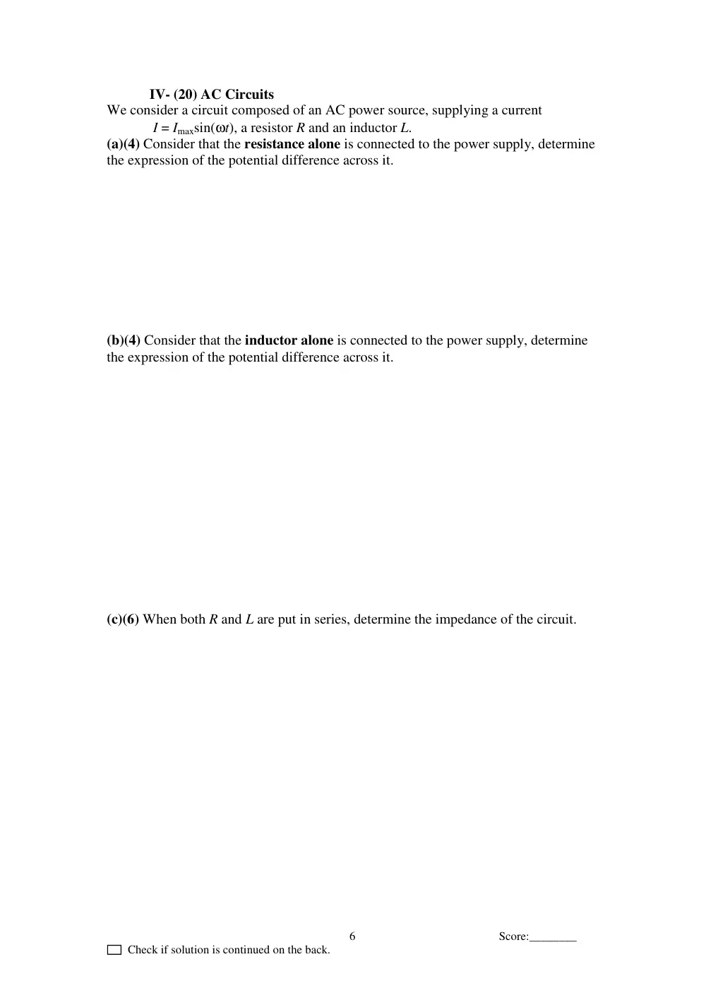 PHYS 211 Final, Spring 2013, page 6