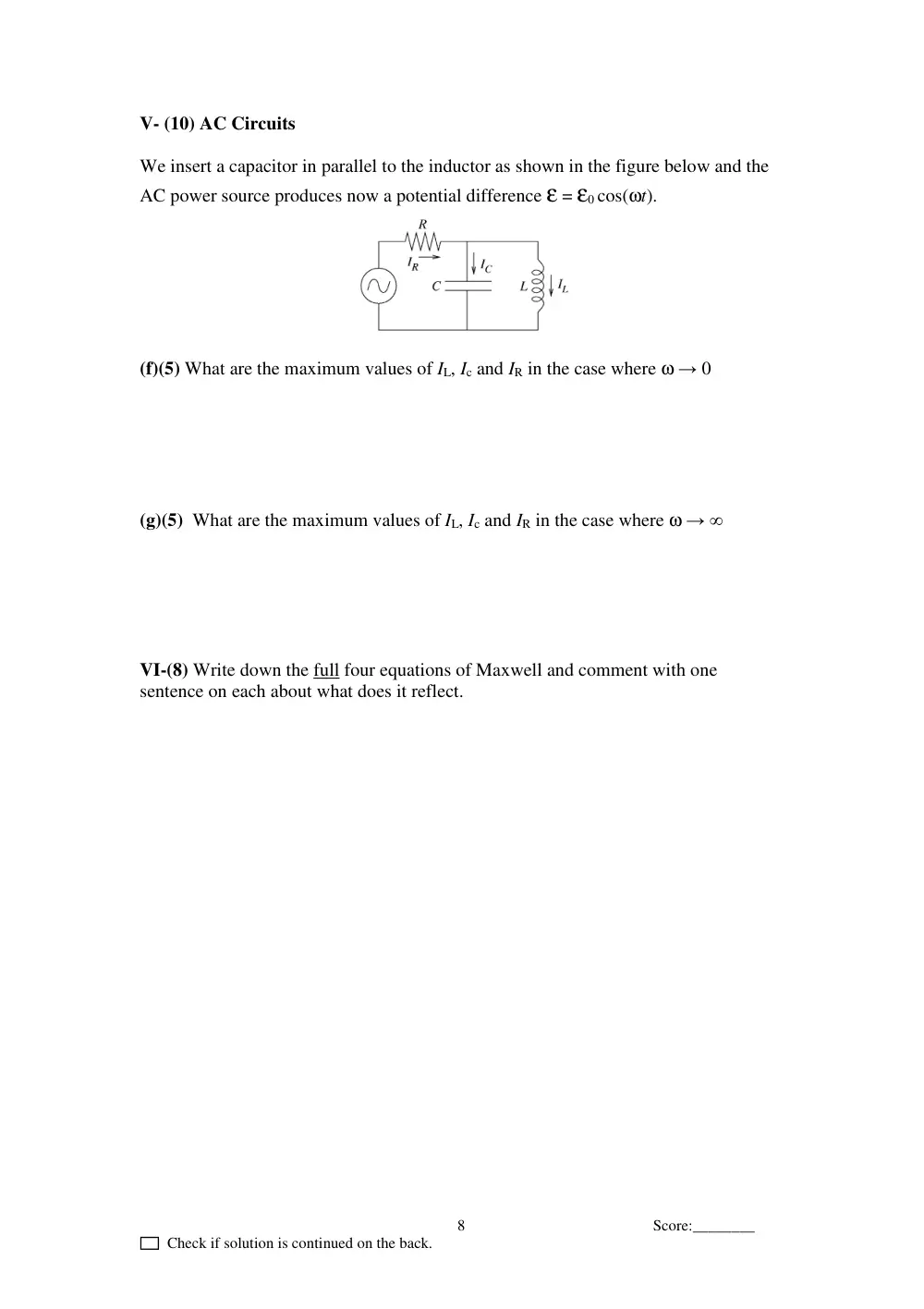 PHYS 211 Final, Spring 2013, page 8