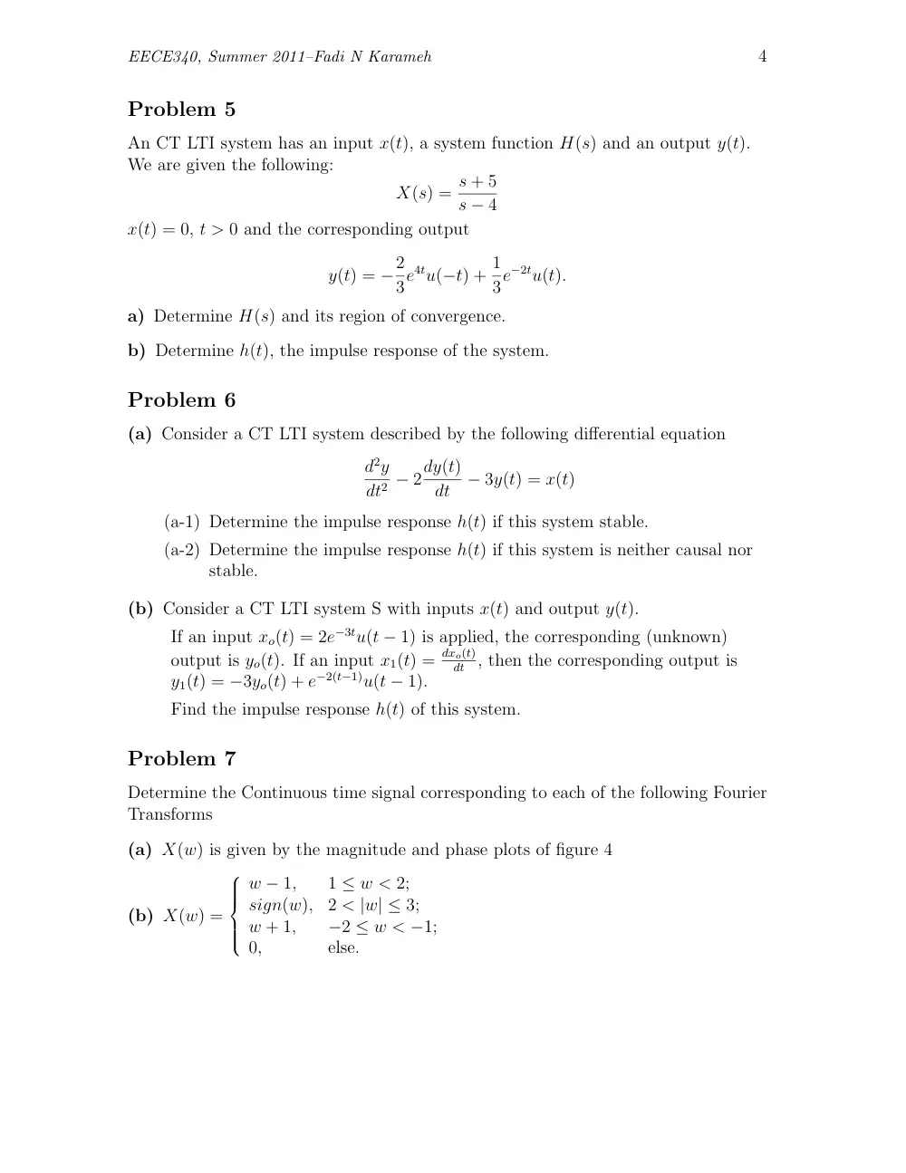 EECE 340 Homework Problem Set 3, Summer 2011, page 4