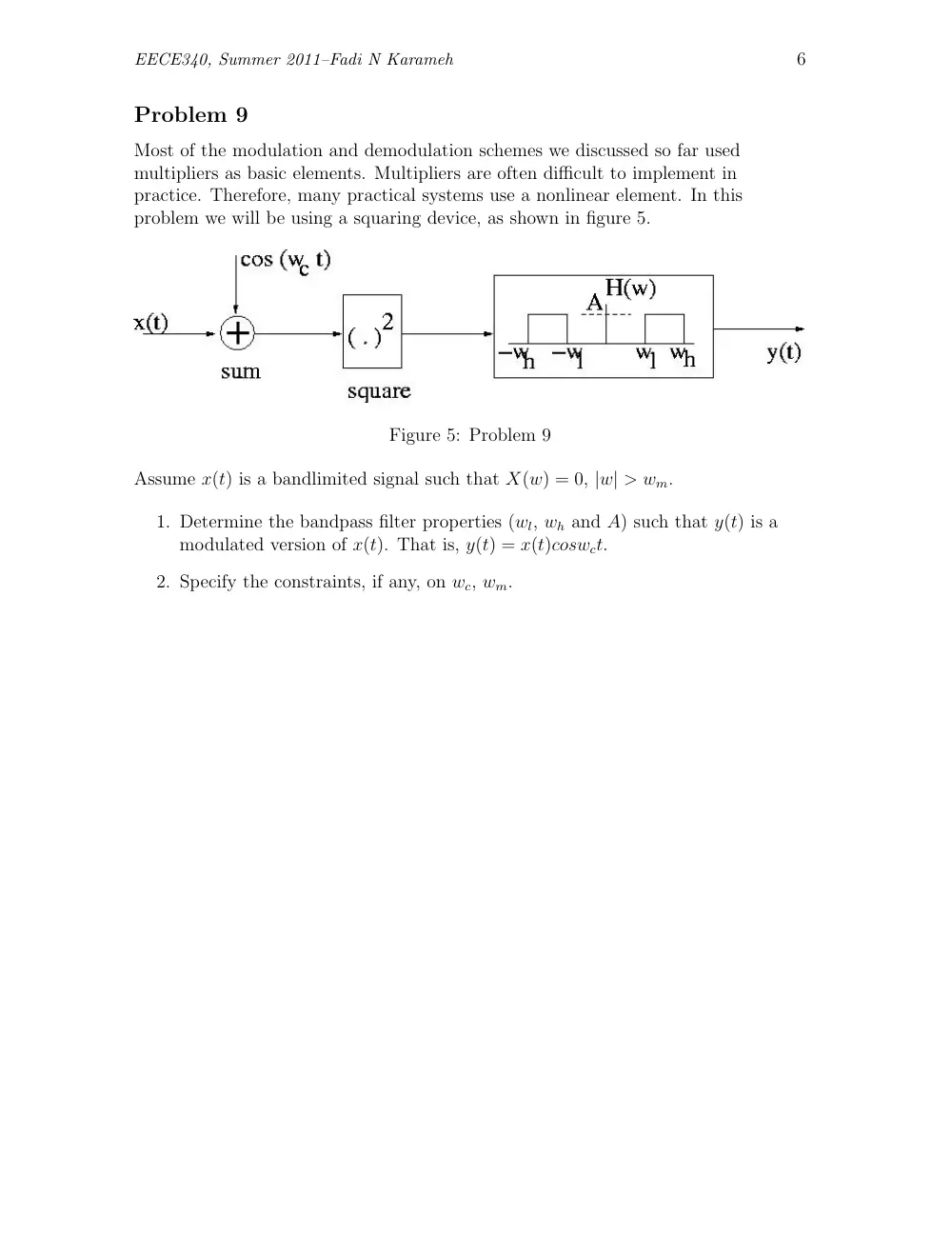 EECE 340 Homework Problem Set 3, Summer 2011, page 6