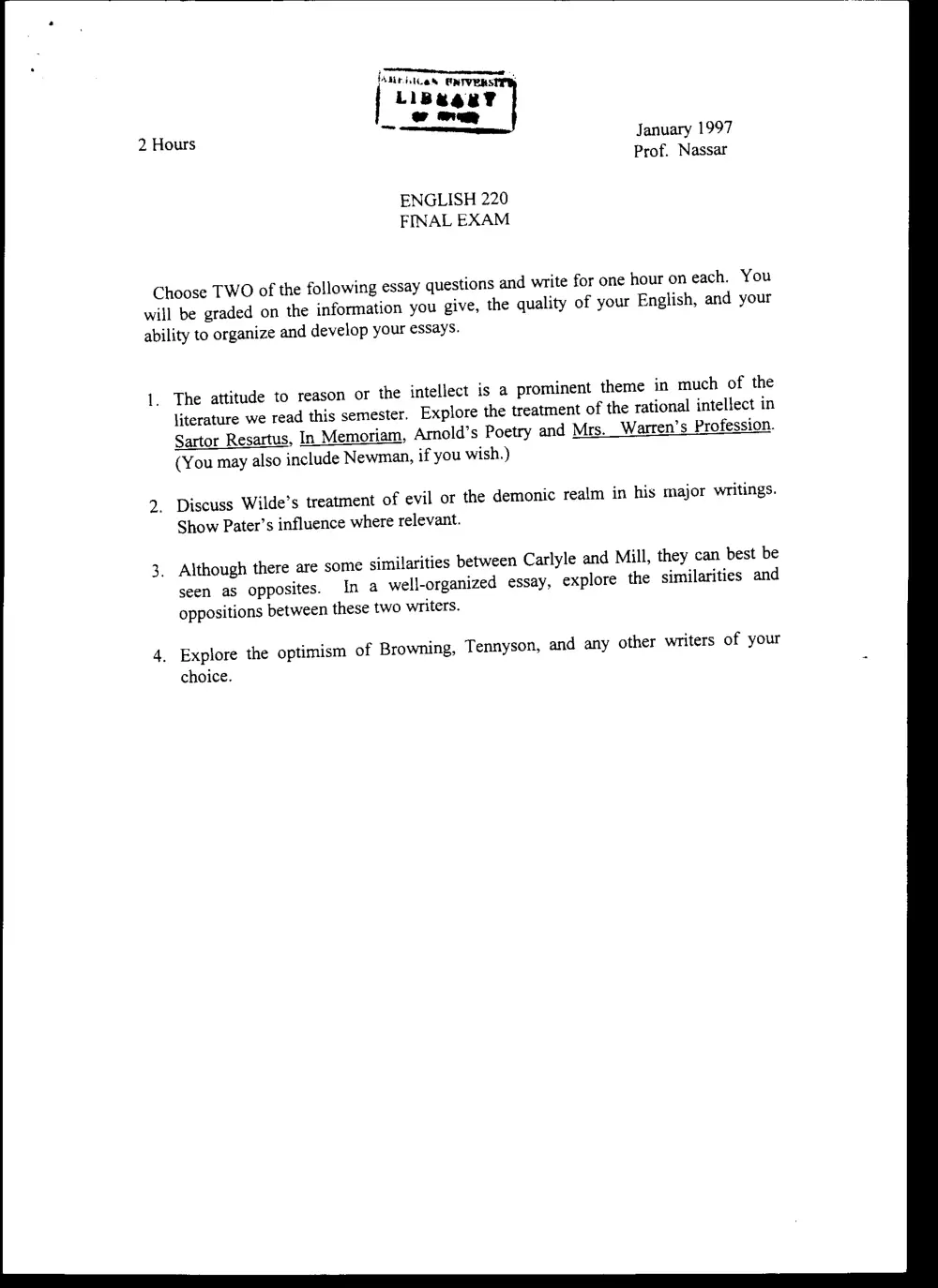 ENG 220 Final, Fall 1996, page 1