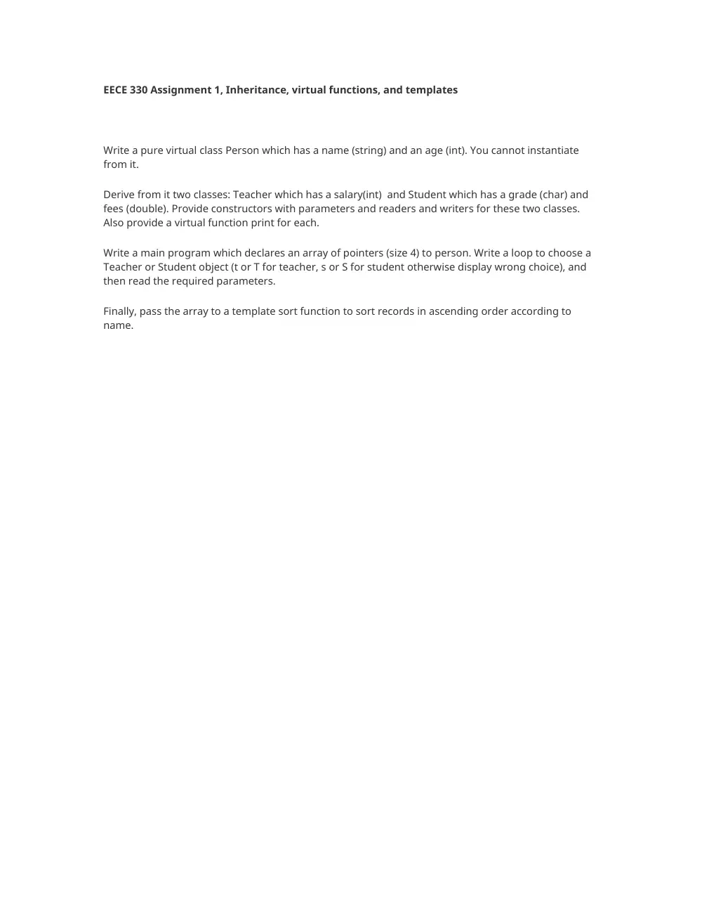 EECE 330 Homework 1 Assignment, Fall 2011, page 1