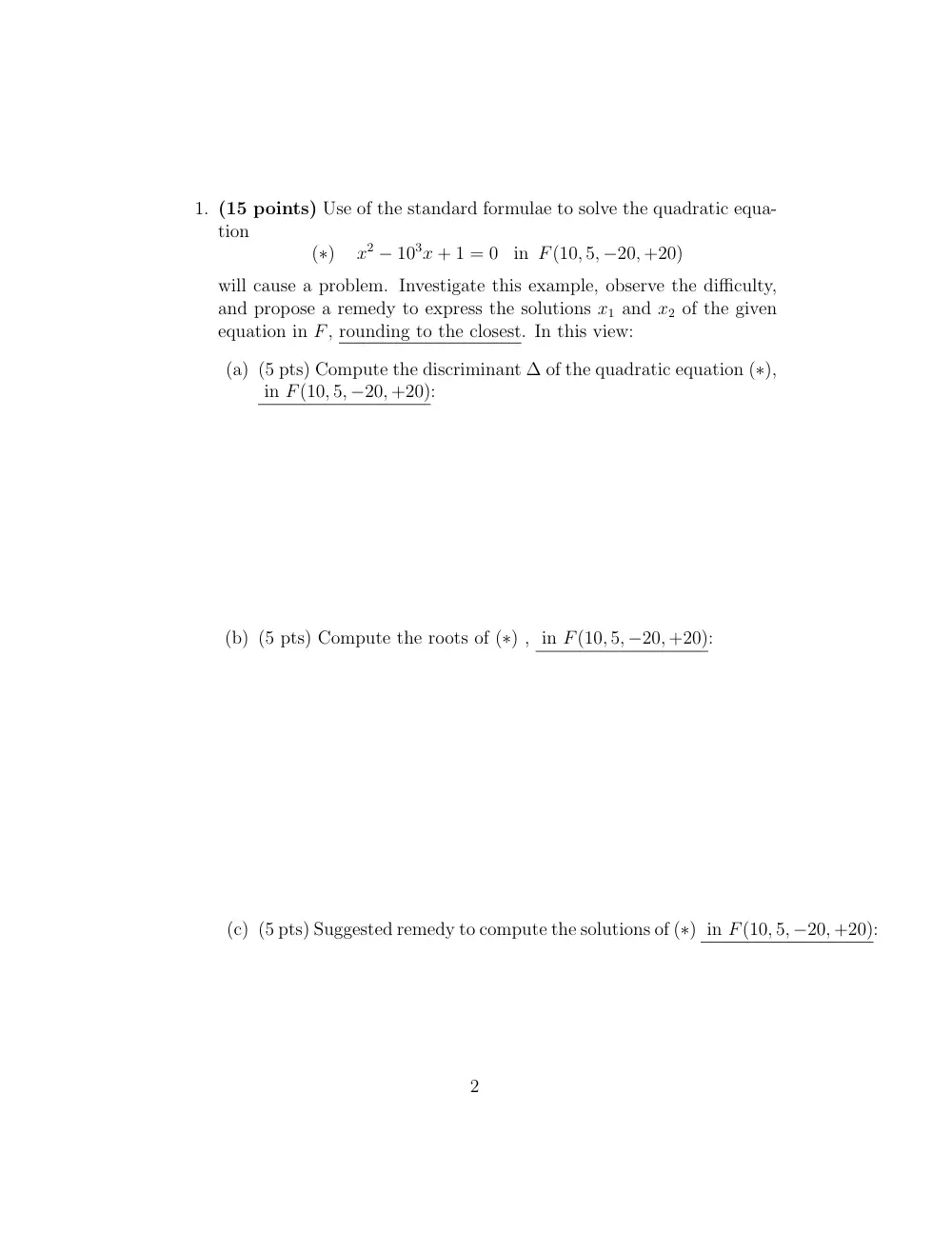 MATH 251 Final, Fall 2010, page 2