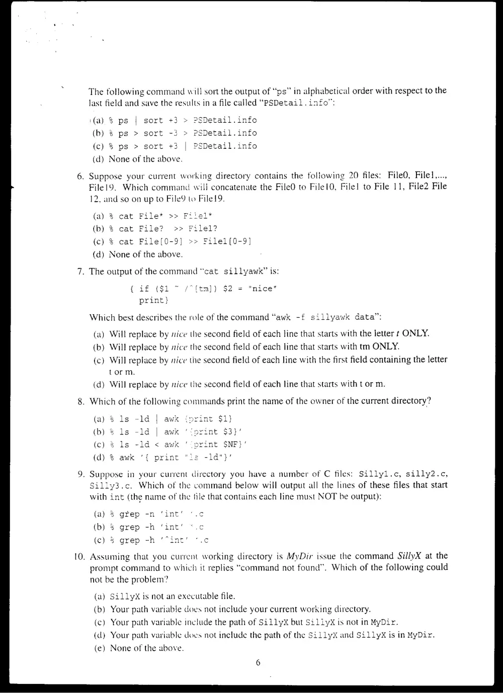 CMPS 272 Final, Fall 2001, page 6