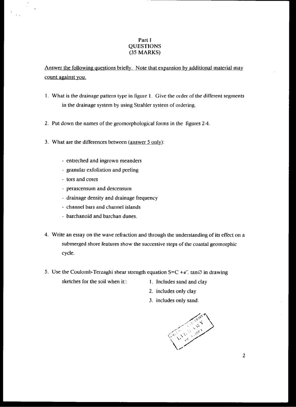 GEOL 210 Final, Fall 1997, page 2
