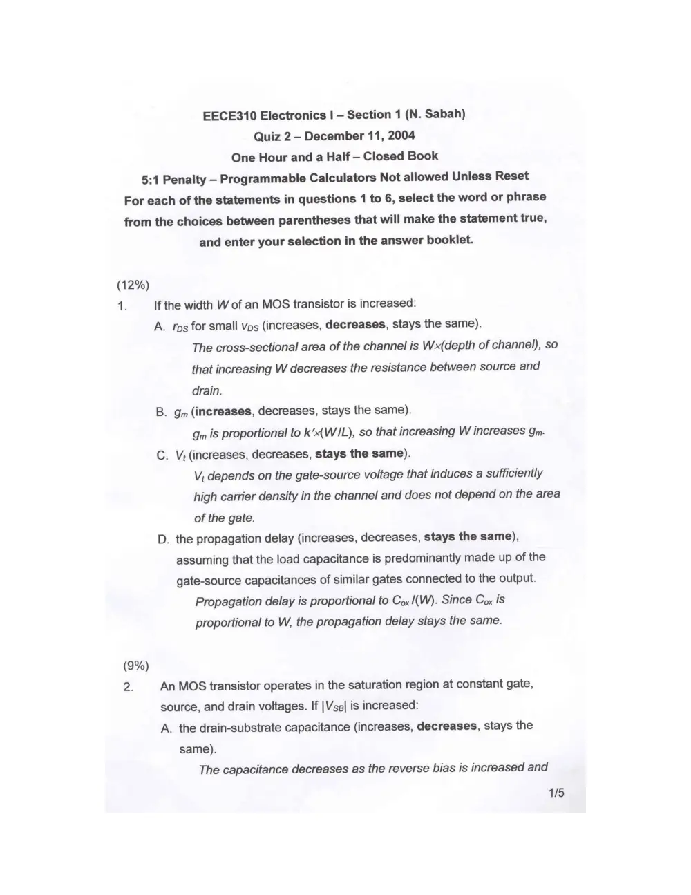 EECE 310 Exam, Spring 2008, page 3