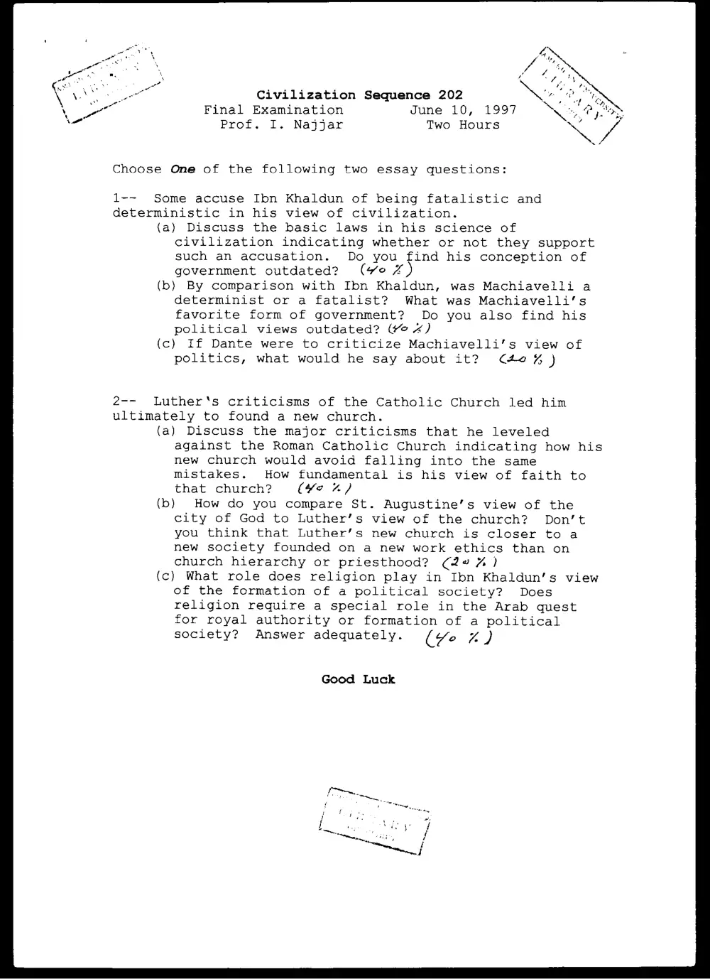 CVSP 202 Final, Spring 1997, page 1
