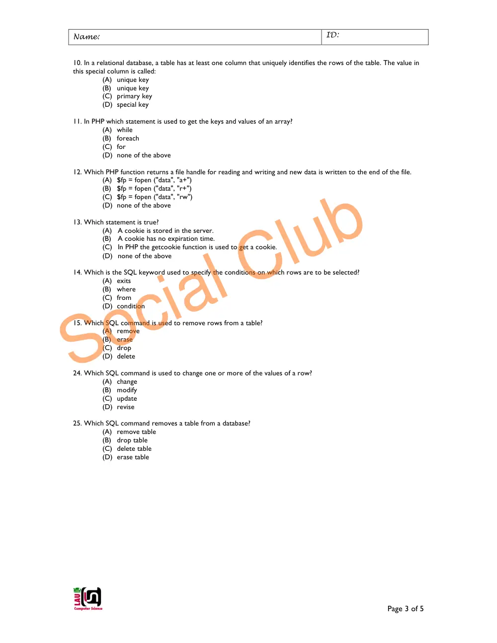 CSC 443 Midterm, Fall 2008, page 3