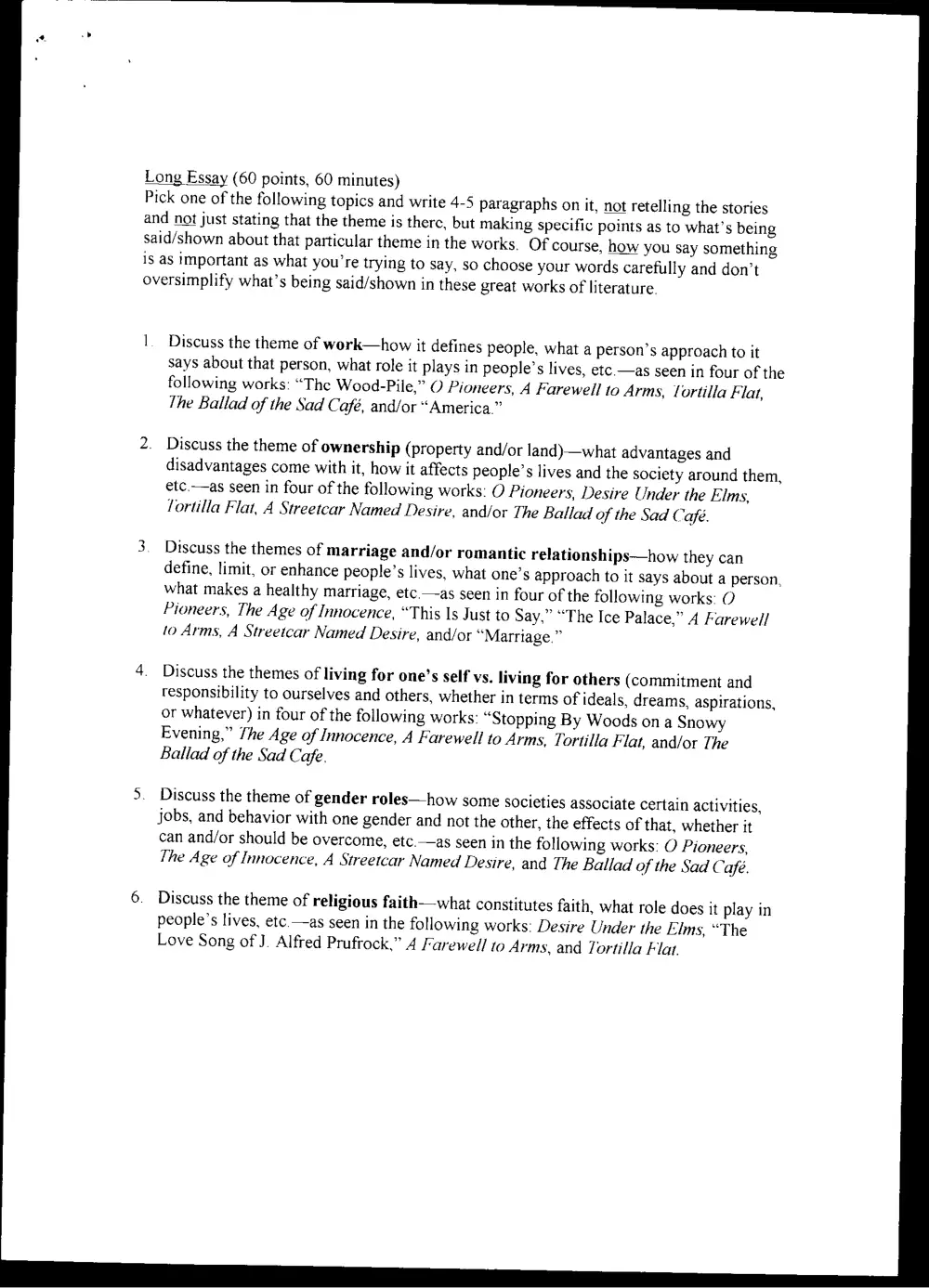 ENG 224 Final, Spring 2001, page 2