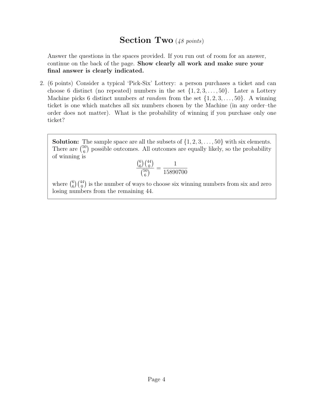 STAT 230 Midterm With Solution, Summer 2013, page 4