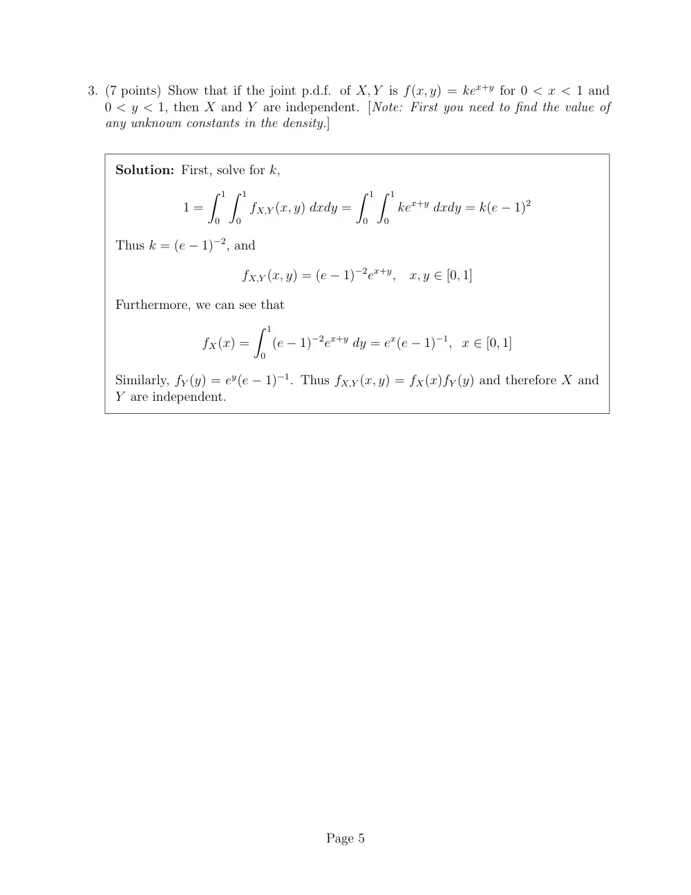 STAT 230 Midterm With Solution, Summer 2013, page 5
