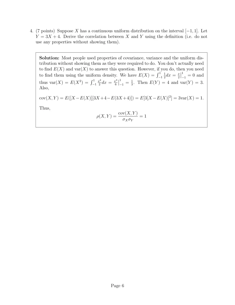 STAT 230 Midterm With Solution, Summer 2013, page 6
