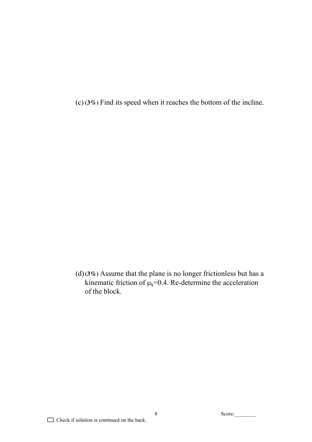 PHYS 103 Final, Fall 2007, page 8